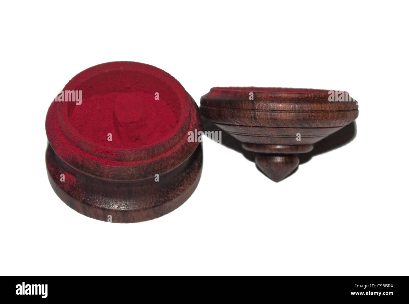 A kumkum box - used by married woman in India as a custom Stock Photo