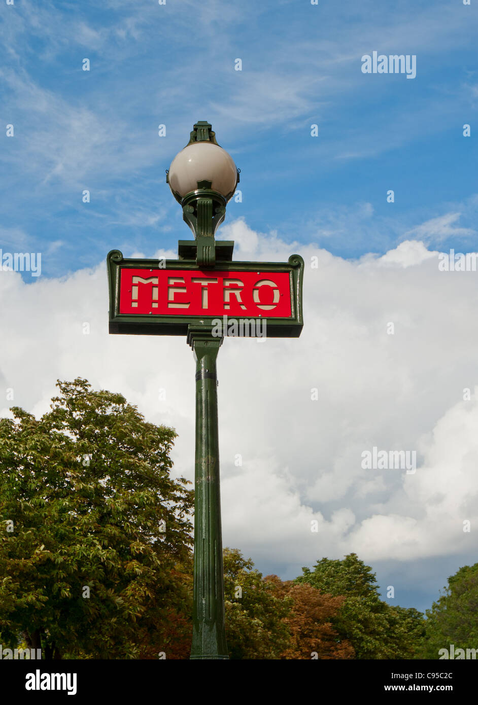 Metro sign in Paris, France Stock Photo
