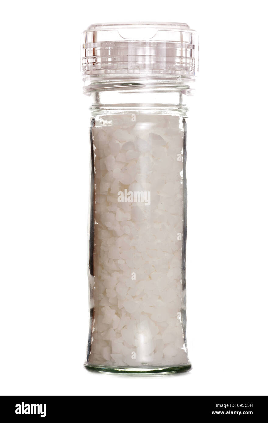 Rock salt on white background Stock Photo