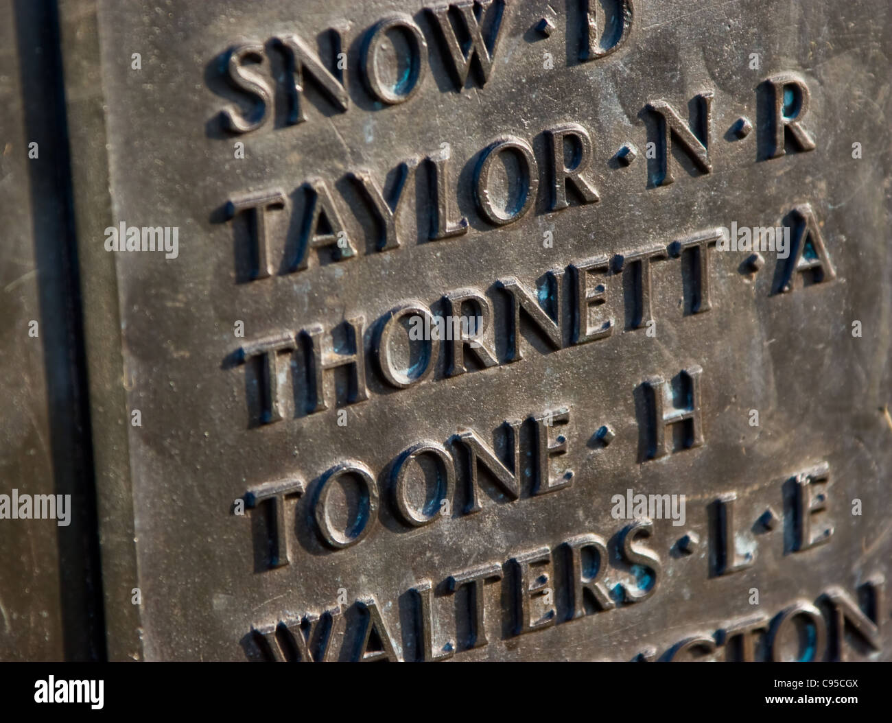 Names On Mountsorrel War Memorial Stock Photo