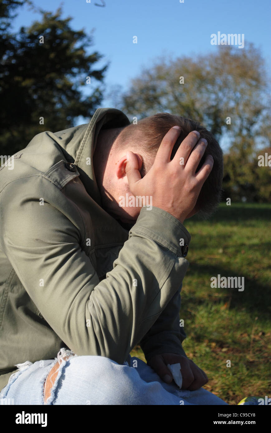 depressed man Stock Photo