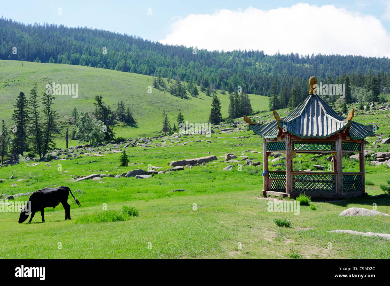 Mandshir (aka Manzshir Manzushir) monastery (khiid), Mongolia Stock ...
