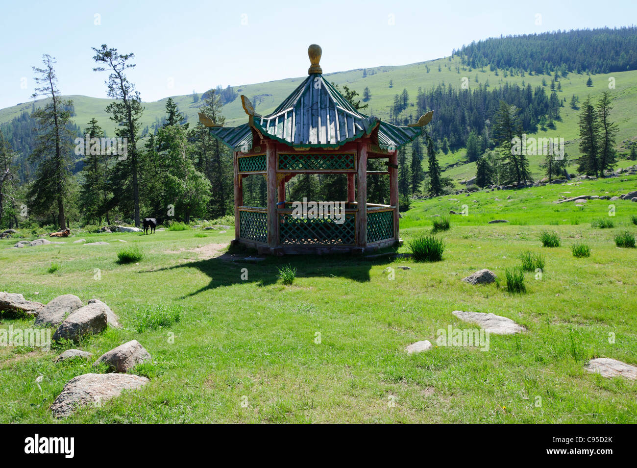 Mandshir (aka Manzshir Manzushir) monastery (khiid), Mongolia Stock ...
