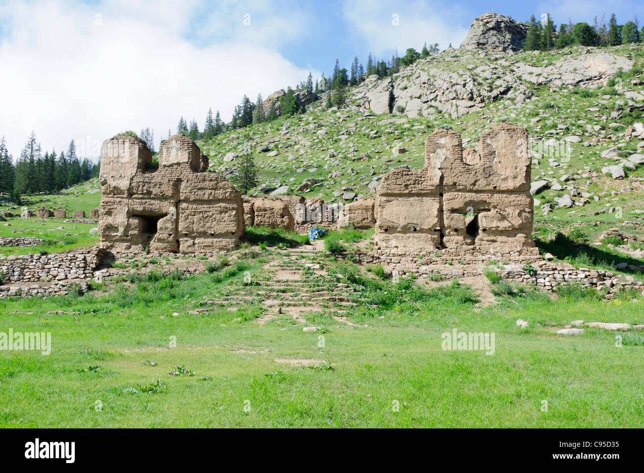 Mandshir (aka Manzshir Manzushir) monastery (khiid), Mongolia Stock ...