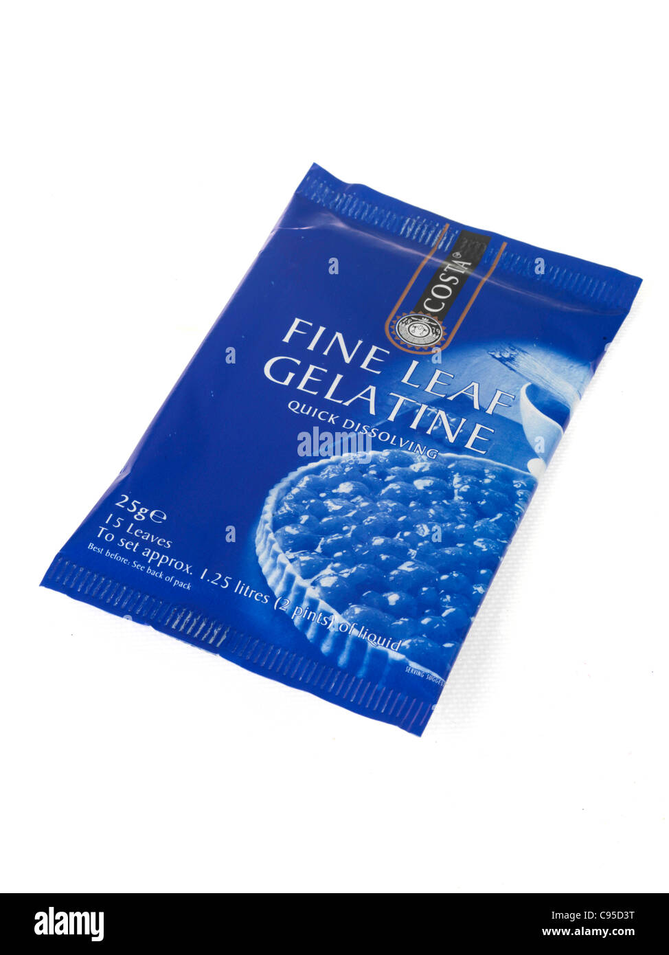 Packet of Fine Leaf Gelatine Stock Photo Alamy