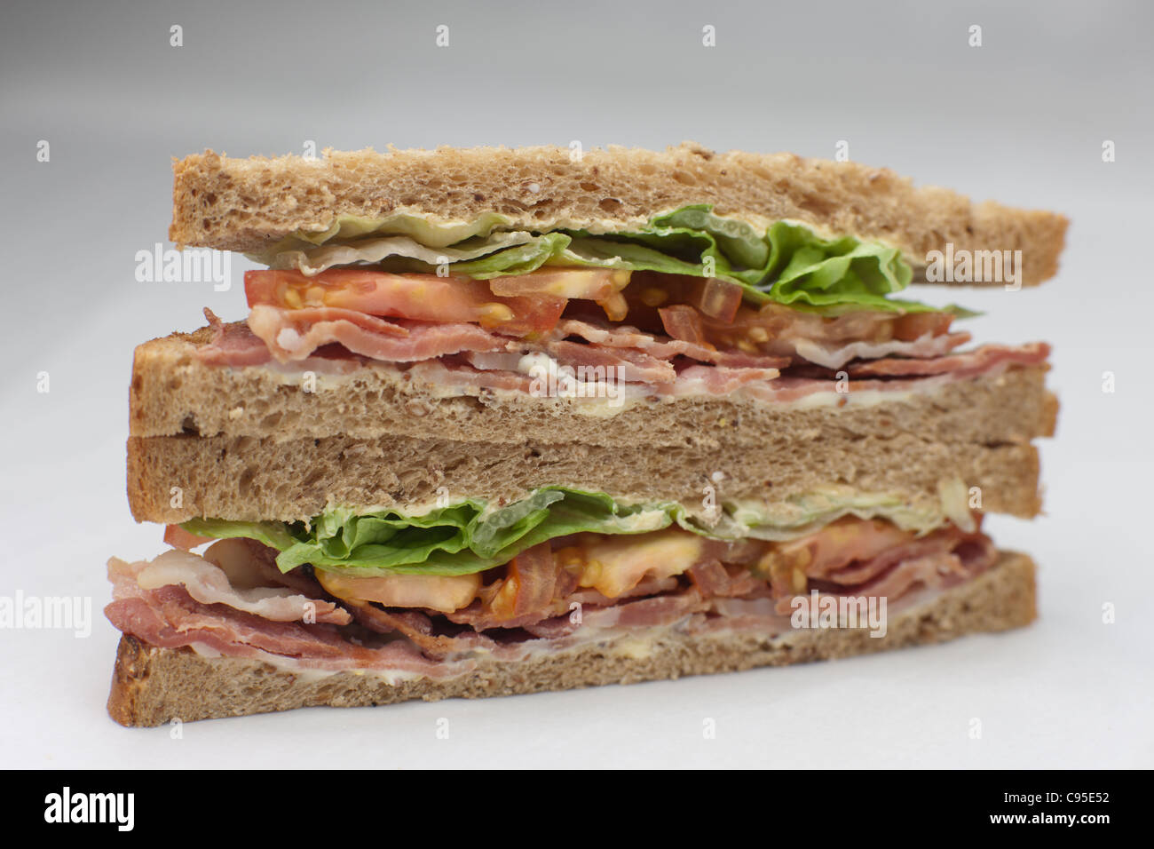 BLT Bacon lettuce and tomato sandwich Stock Photo