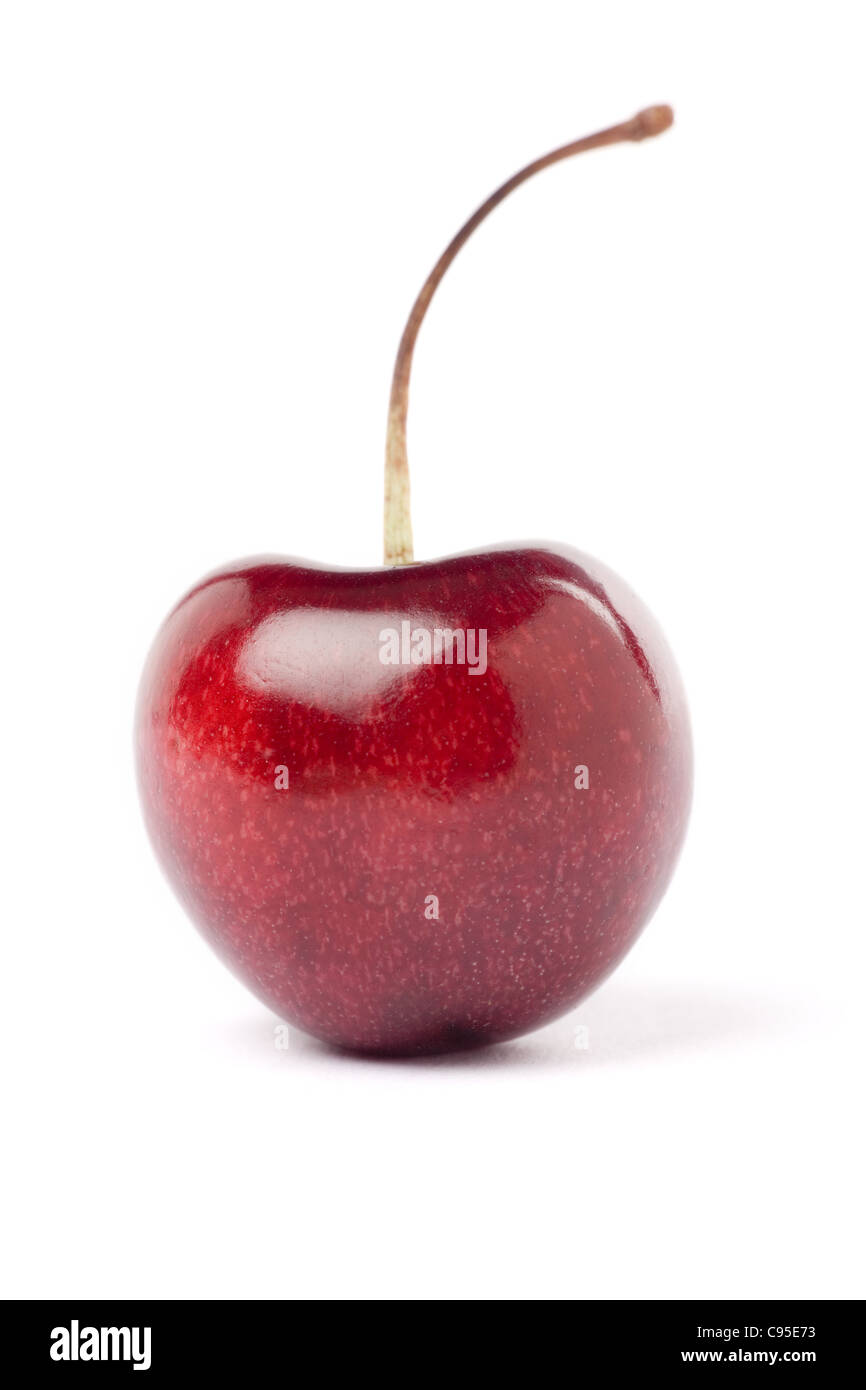 a red cherry with white background Stock Photo