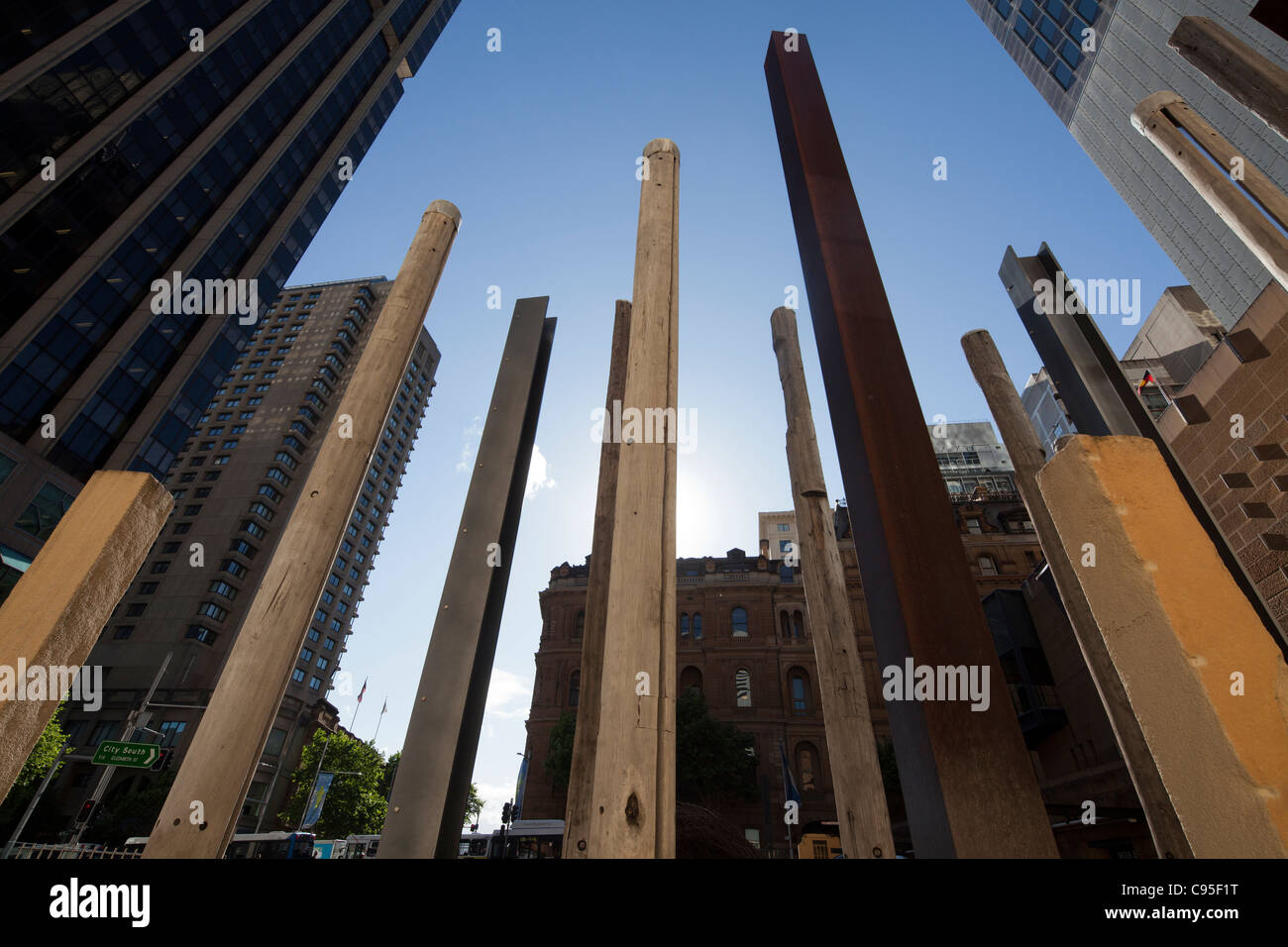 Edge of the Trees sculpture by Laurence and Fiona Foley, Sydney