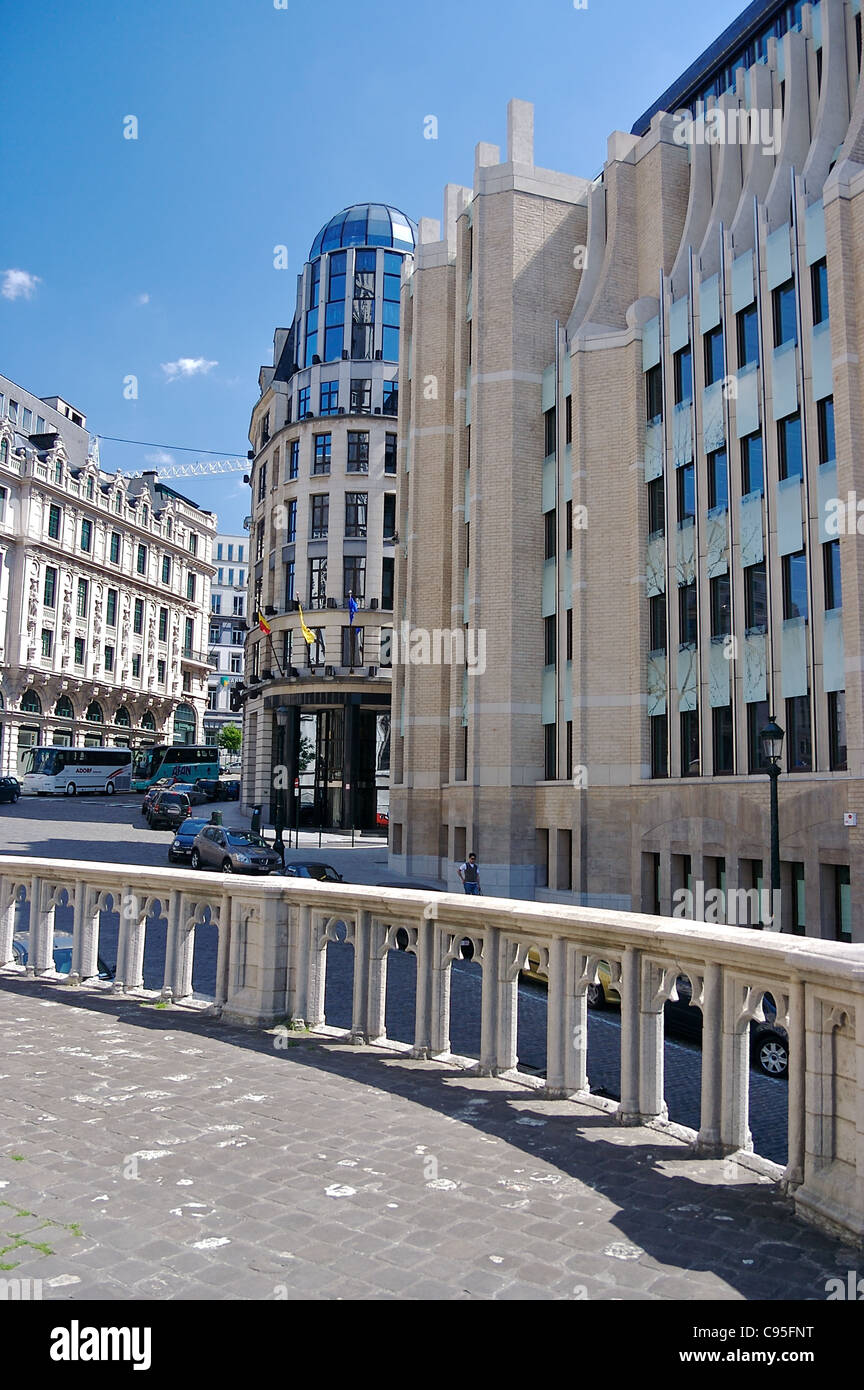 Buildings seen from the front of Cathédrale Saints-Michel-et-Gudule (St. Michael and St. Gudula Cathedral) in Brussels, Belgium Stock Photo
