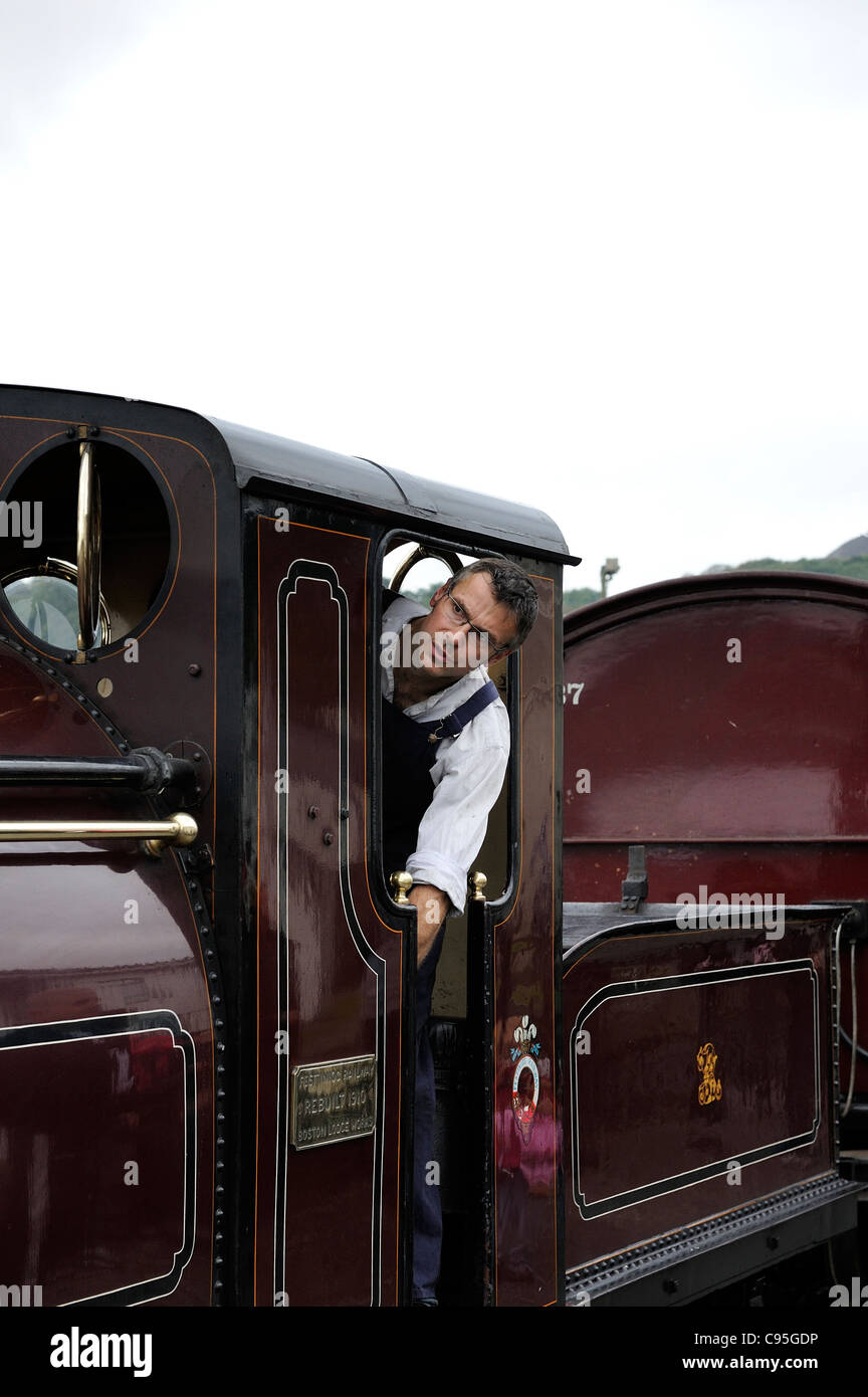 steam driver on the ffestioniog welsh highland railway