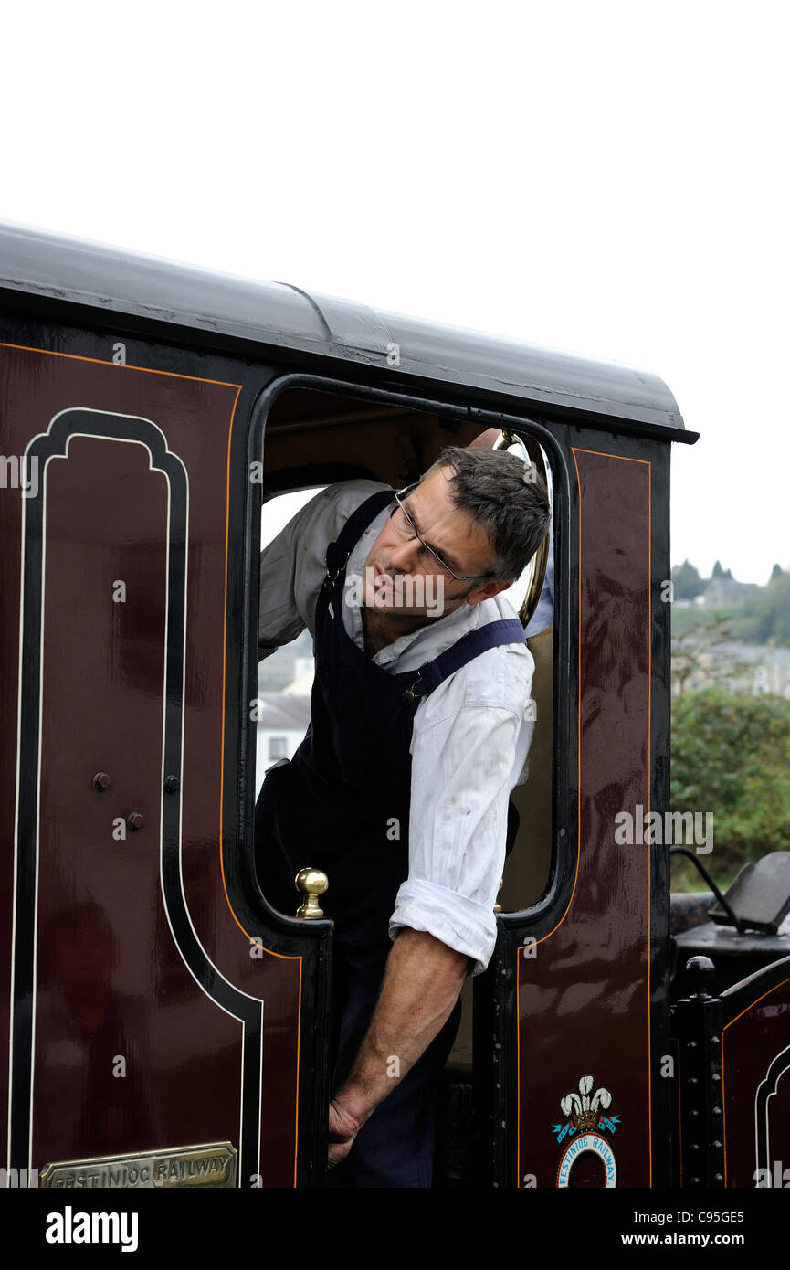 steam driver on the ffestioniog welsh highland railway