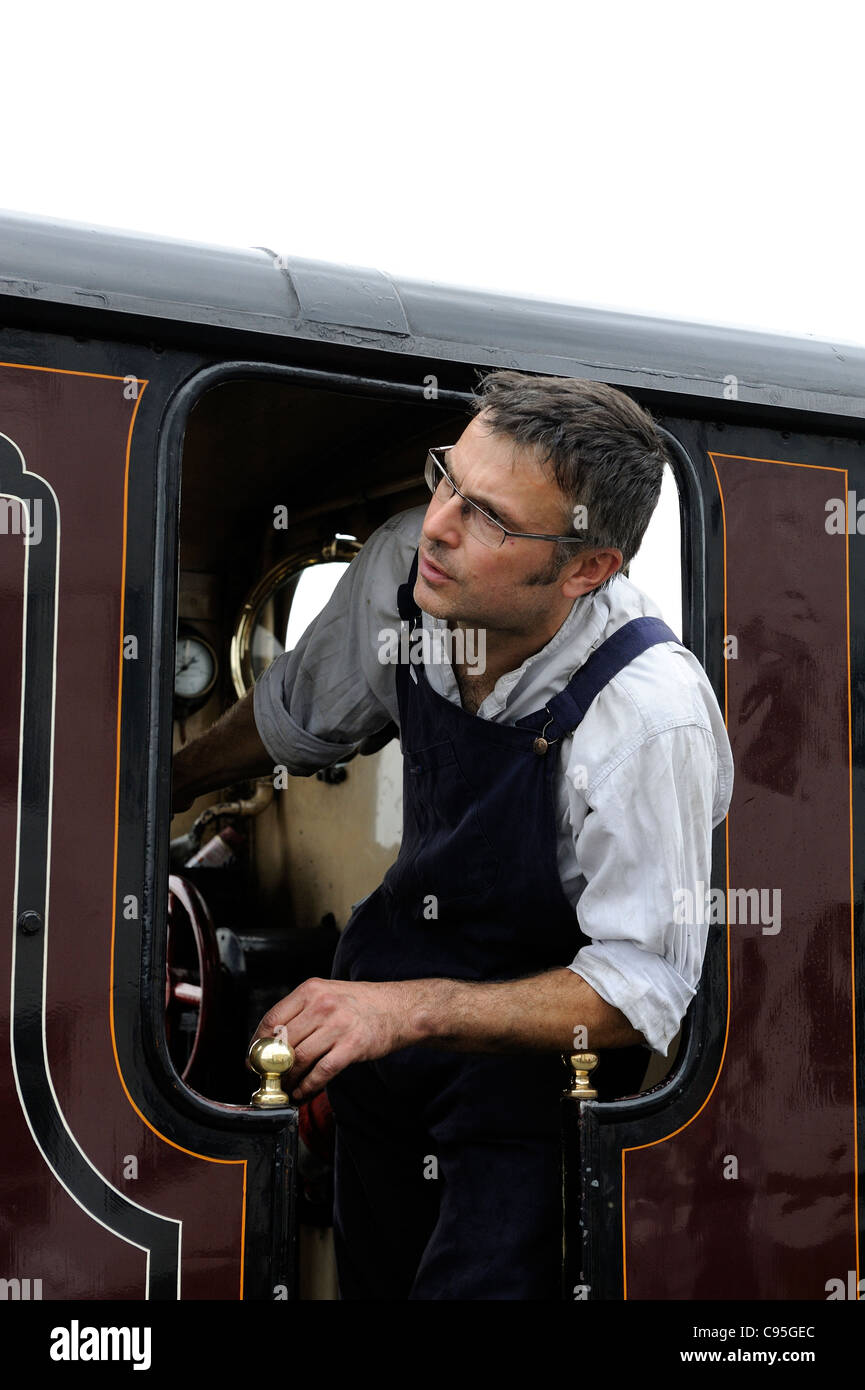 steam driver on the ffestioniog welsh highland railway
