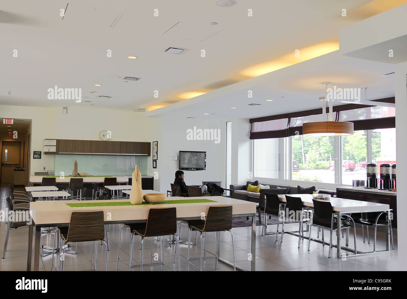 The lobby of the Element Hotel. Lexington, Massachusetts, United States Stock Photo