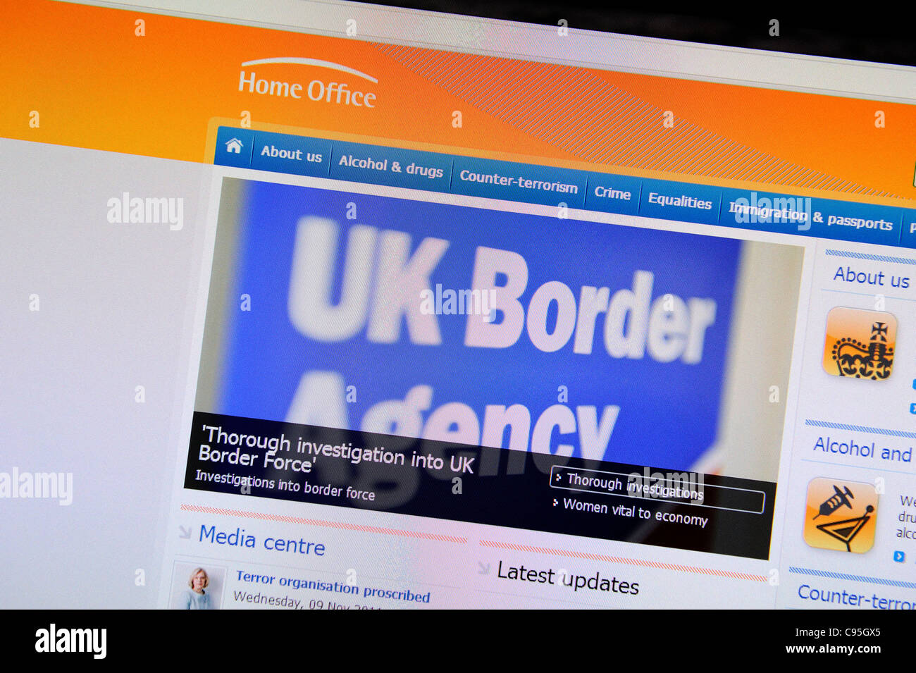 home office uk border agency web site england uk Stock Photo