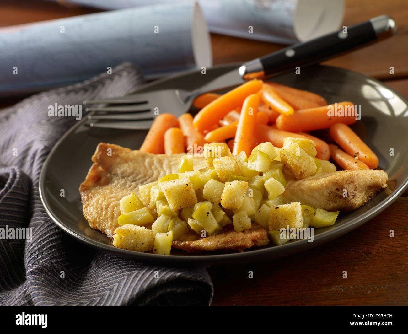Sauteed Tilapia with carrots Stock Photo Alamy