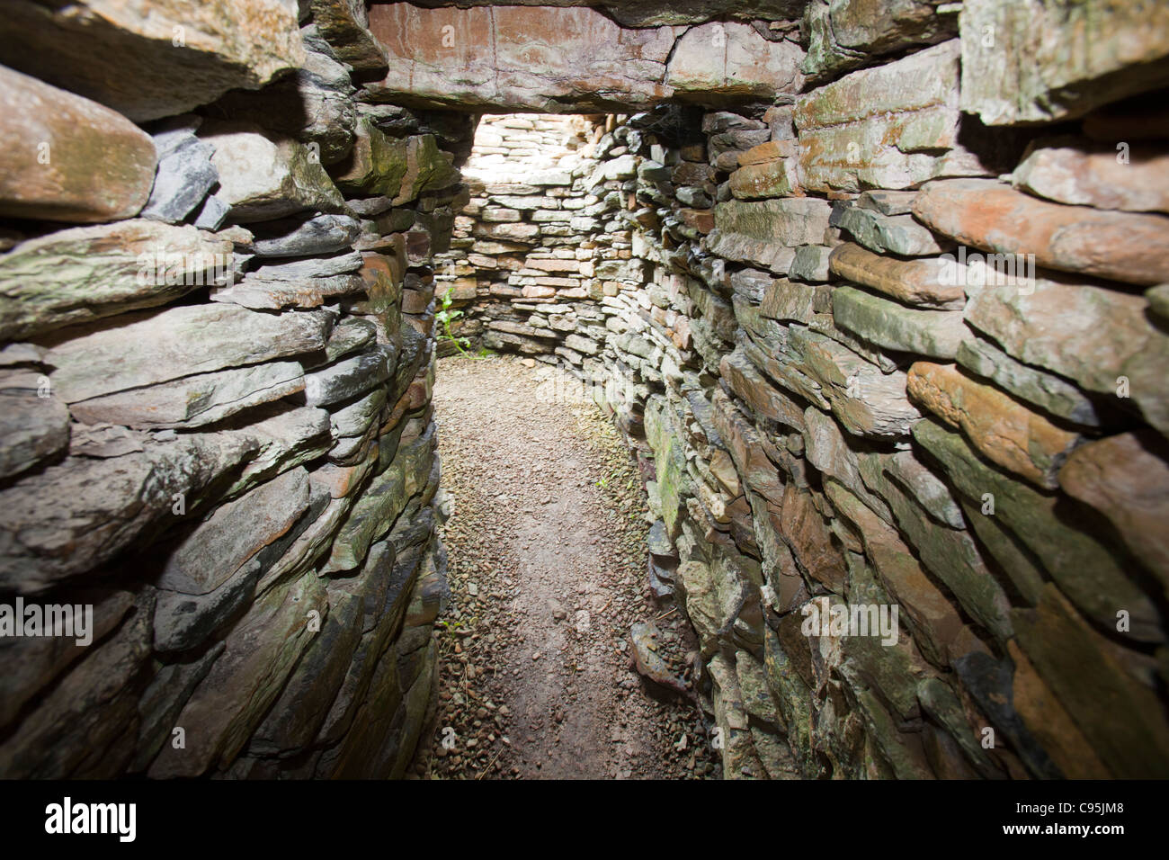The Broch of Gurness is the best preserved Broch in Orkney, Stock Photo