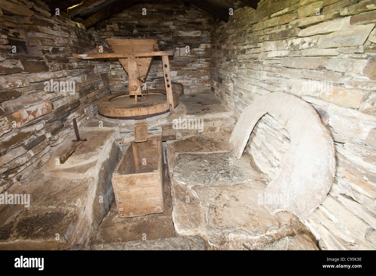 The Click Mill an ancient water mill for grinding grain on Orkney's Mainland, Scotland, UK. Stock Photo