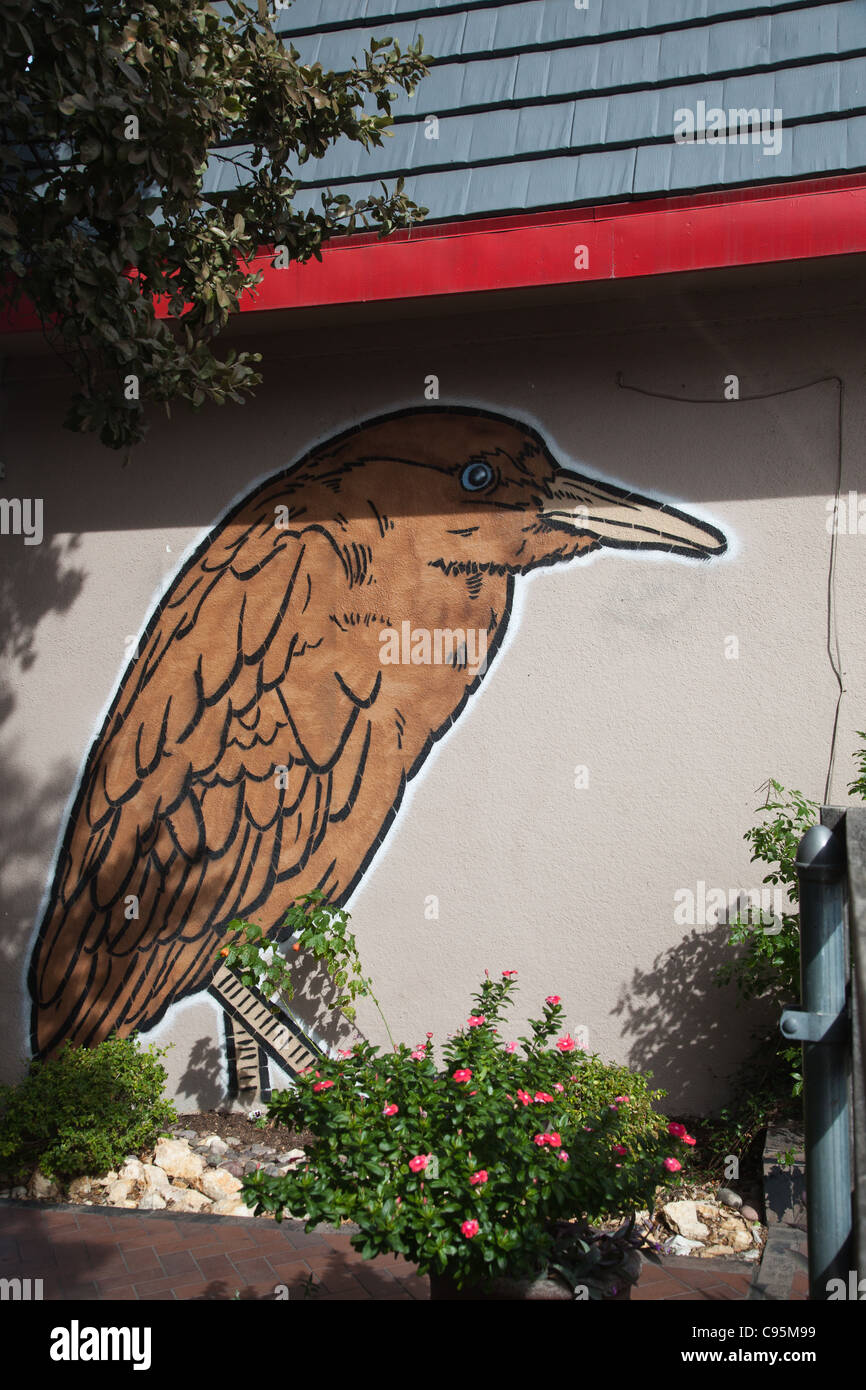 Broken Crow Wheatpaste Street Art in Austin, Texas Stock Photo