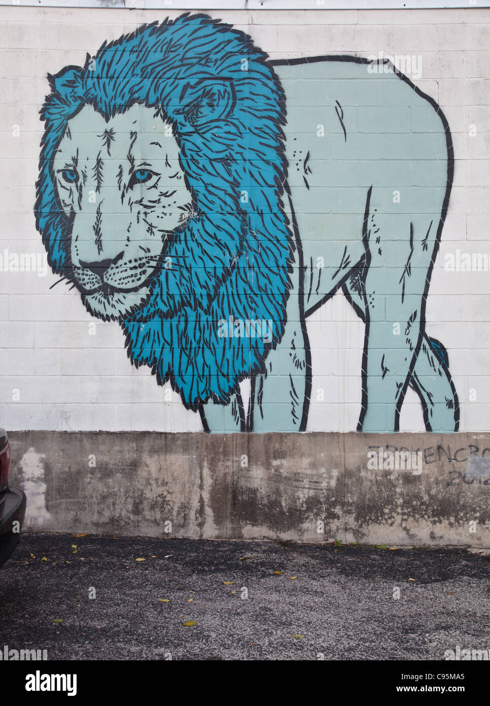 Broken Crow Wheatpaste Street Art in Austin, Texas Stock Photo