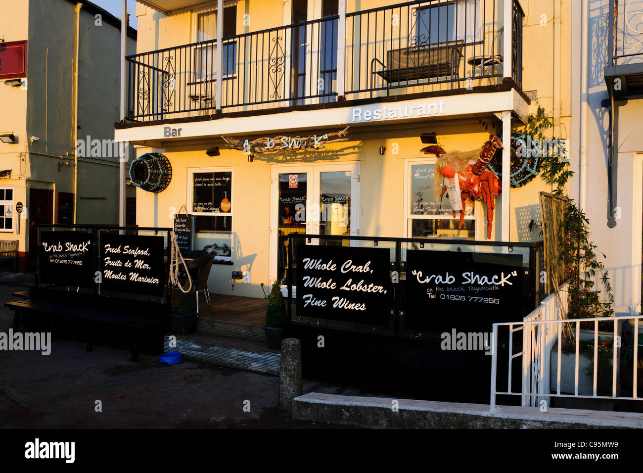 The Crab Shack Restaurant back beach Teignmouth south Devon UK Stock Photo Alamy