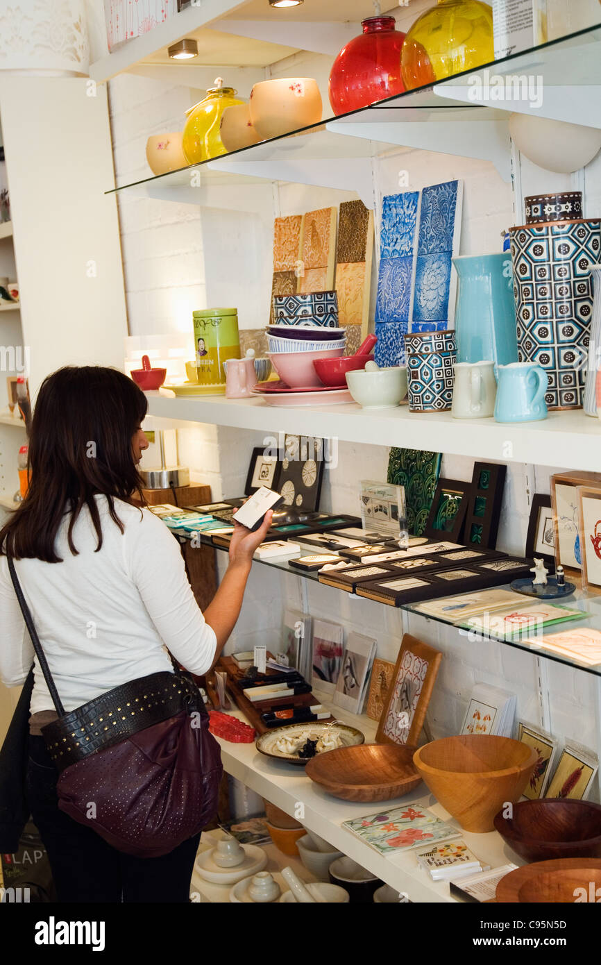 A woman shops for homewares on Brunswick Street in Fitzroy. Melbourne