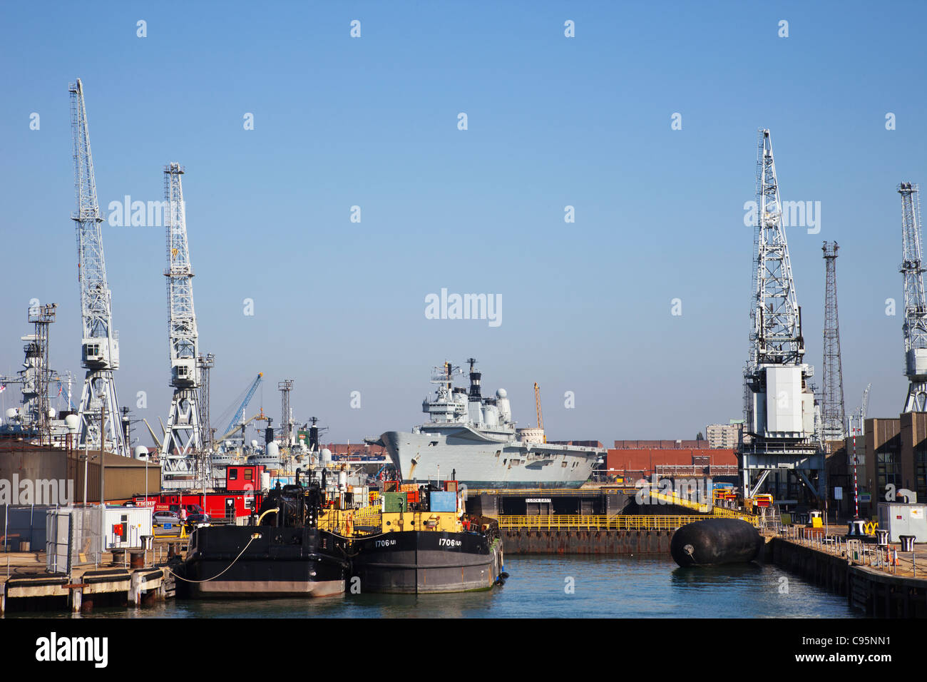 England, Hampshire, Portsmouth, Portsmouth Naval Dockyard Stock Photo