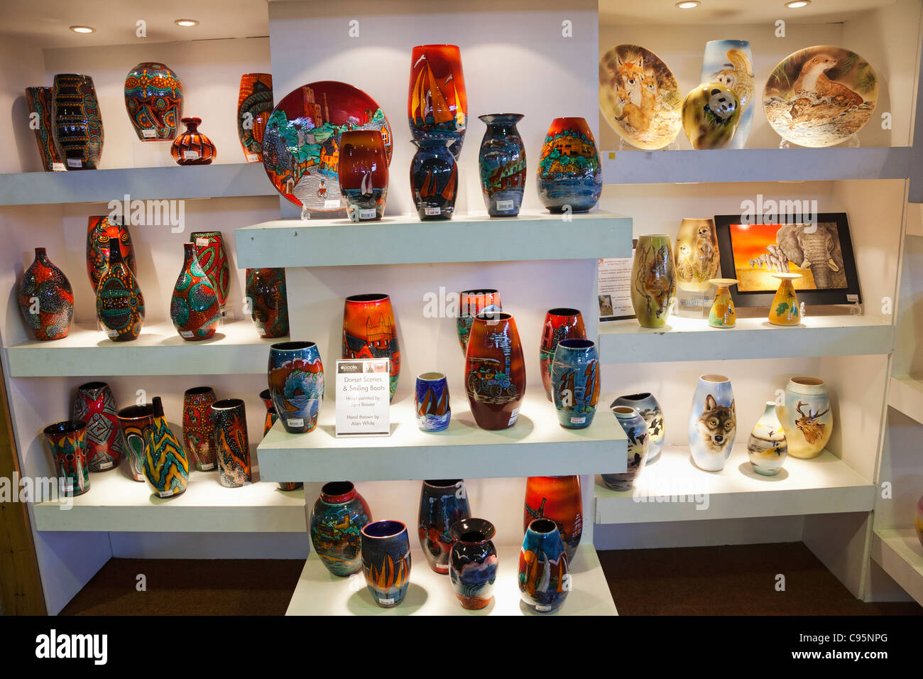 England, Dorset, Poole, Poole Quay, Poole Pottery Shop Display Stock