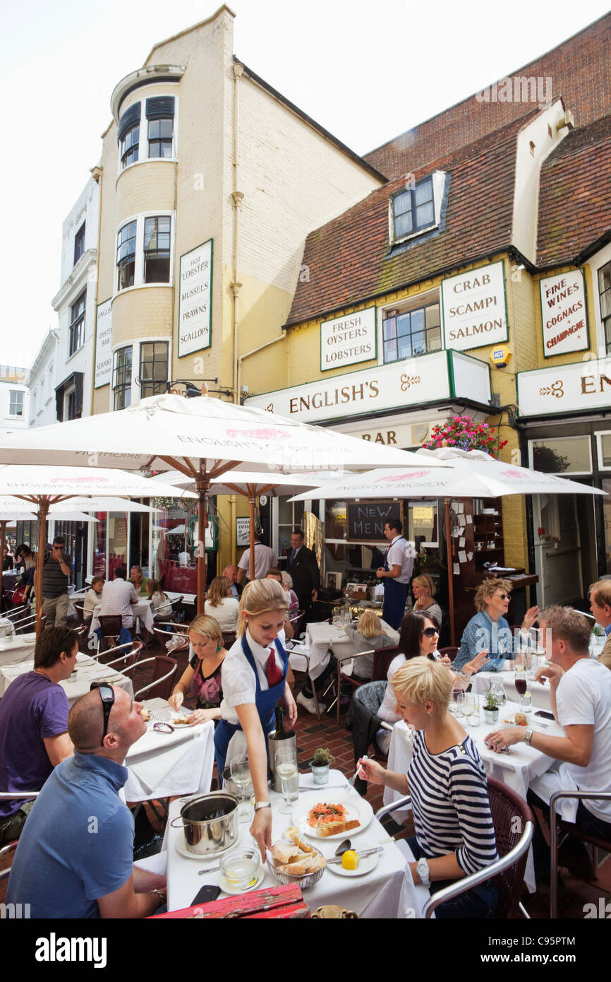 England, East Sussex, Brighton, The Lanes, Restaurants Stock Photo