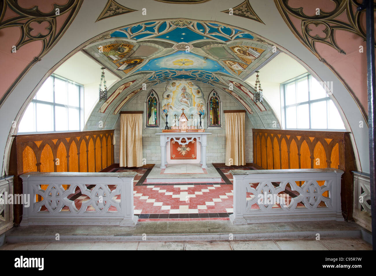 The Italian Chapel on Lamb Holm island in the Orkneys, Scotland, UK. Stock Photo