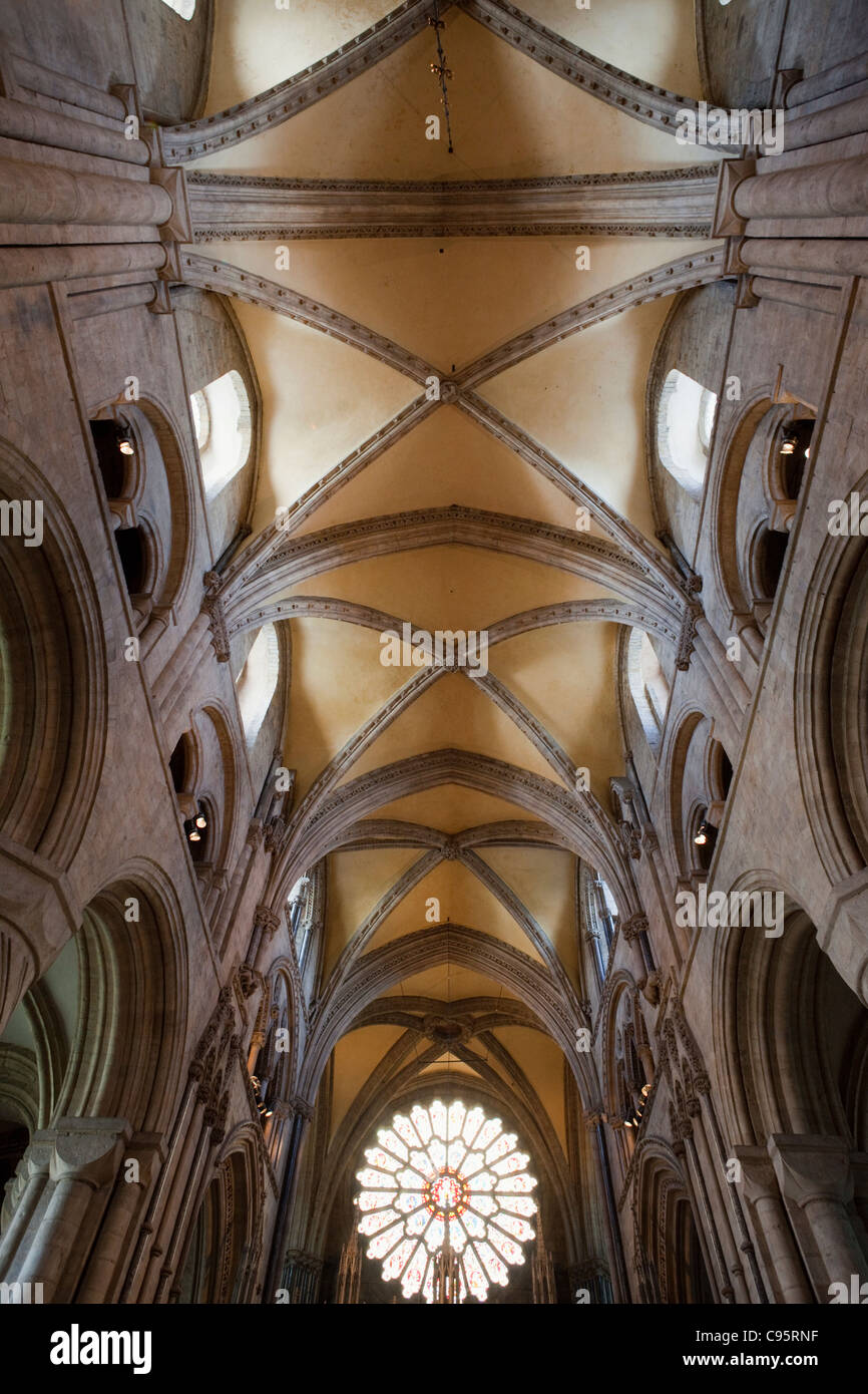 England, Durham, Interior of Durham Cathedral Stock Photo