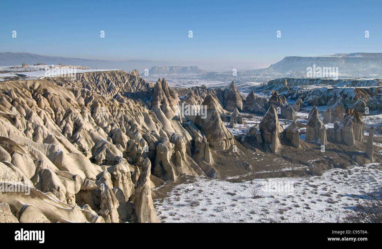 Fairy Chimneys rock formation nearby Goreme, in Cappadocia,Turkey Stock ...