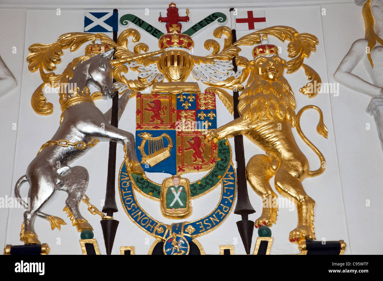 Scotland, Edinburgh, Edinburgh Castle, Coat of Arms in the Royal Palace