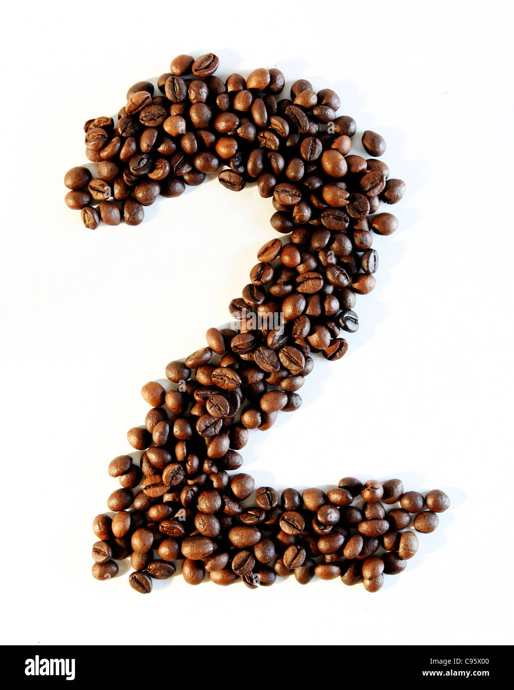 Numbers made from coffee beans Stock Photo