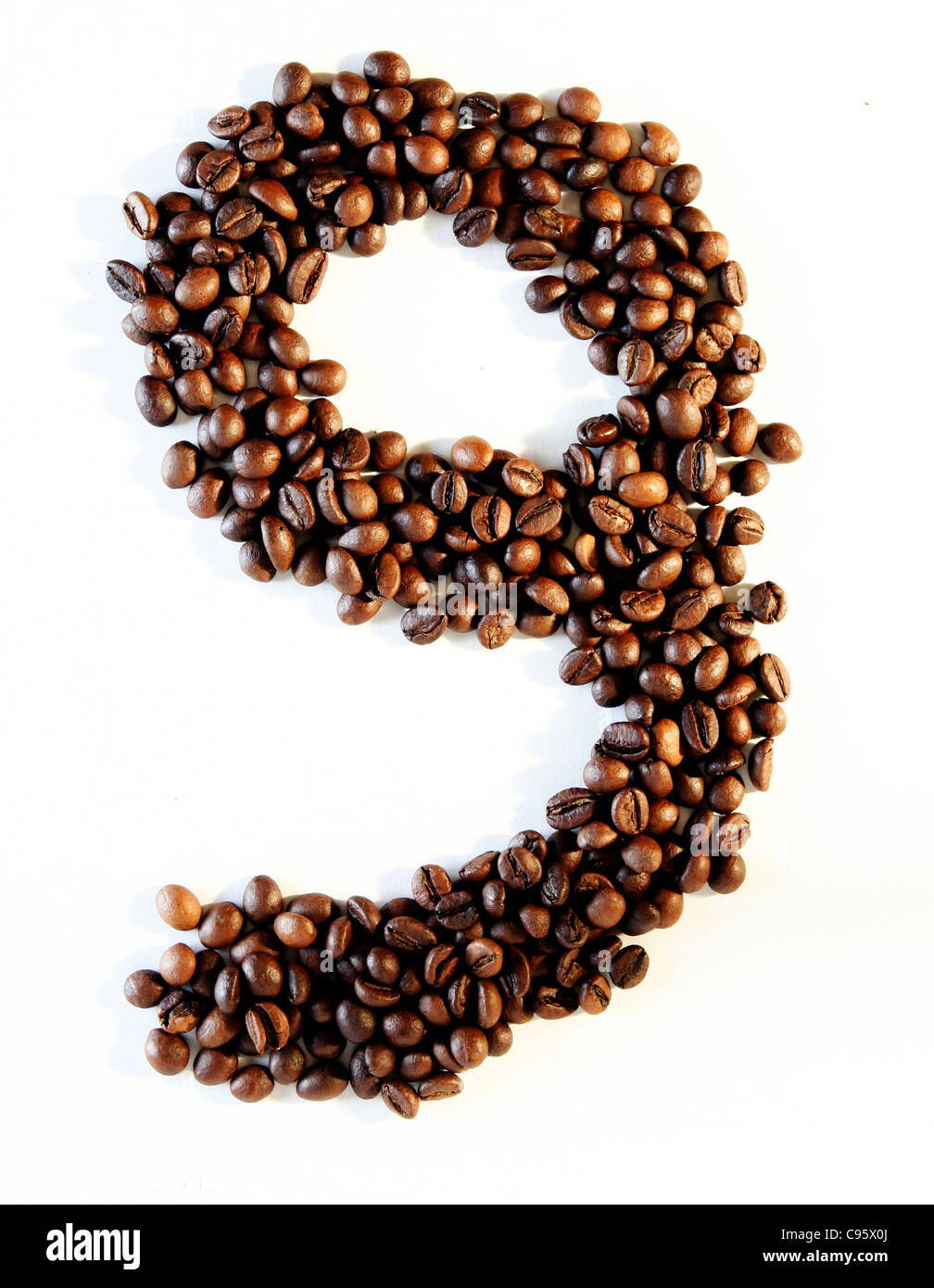Numbers made from coffee beans Stock Photo Alamy