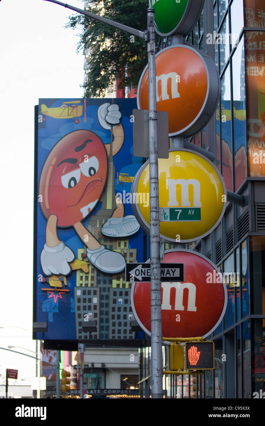 M&M World Store in times square New York City USA Stock Photo