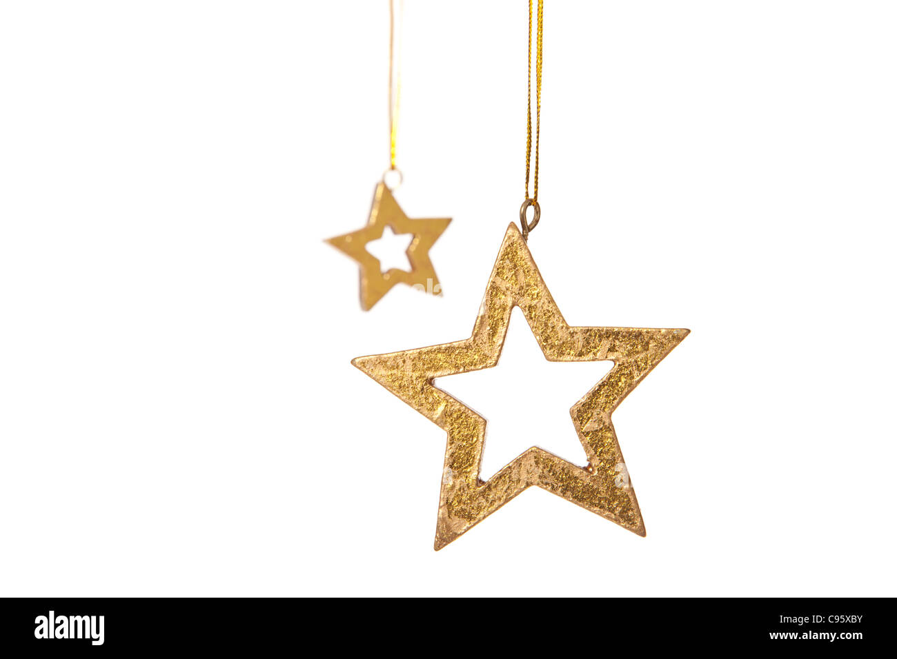 Two decorative stars. Isolated on white background. Stock Photo