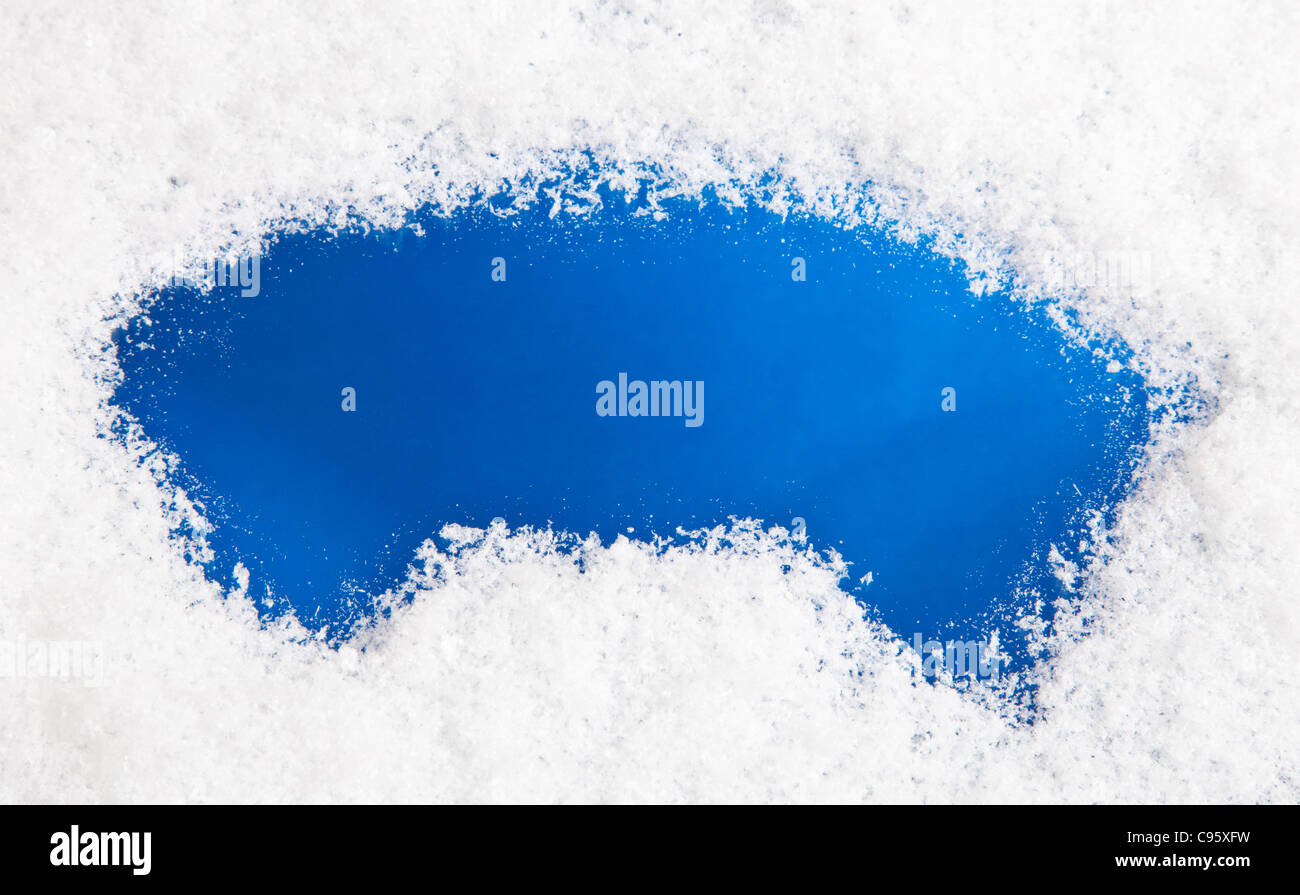 Snow on blue pattern. Plenty of text space. Stock Photo