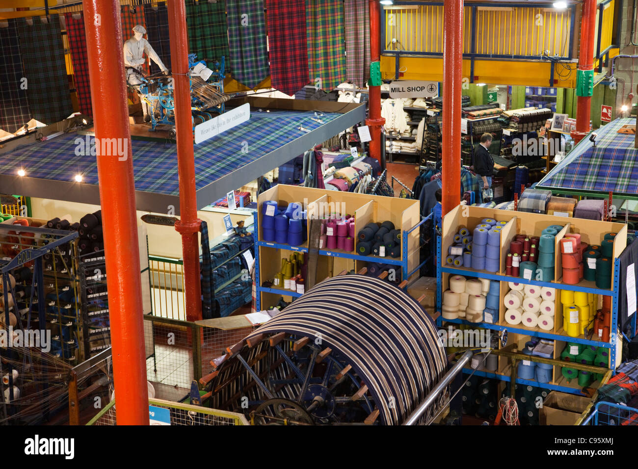 Scotland, Edinburgh, Exhibit in the Tartan Weaving Mill Stock Photo Alamy
