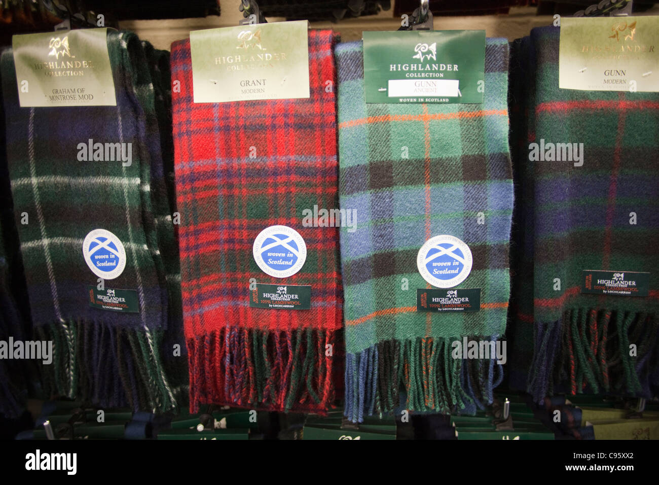 Scotland, Edinburgh, Scarf Display in the Tartan Weaving Mill Stock Photo Alamy