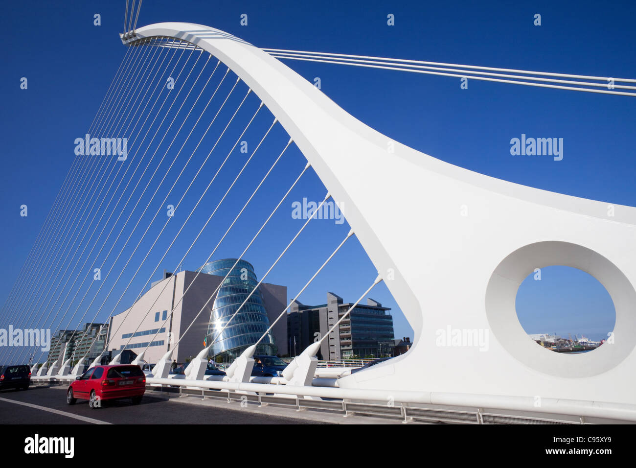 Republic of Ireland, Dublin, The Samuel Beckett Bridge, Designer and Architect Santiago Calatrava Stock Photo