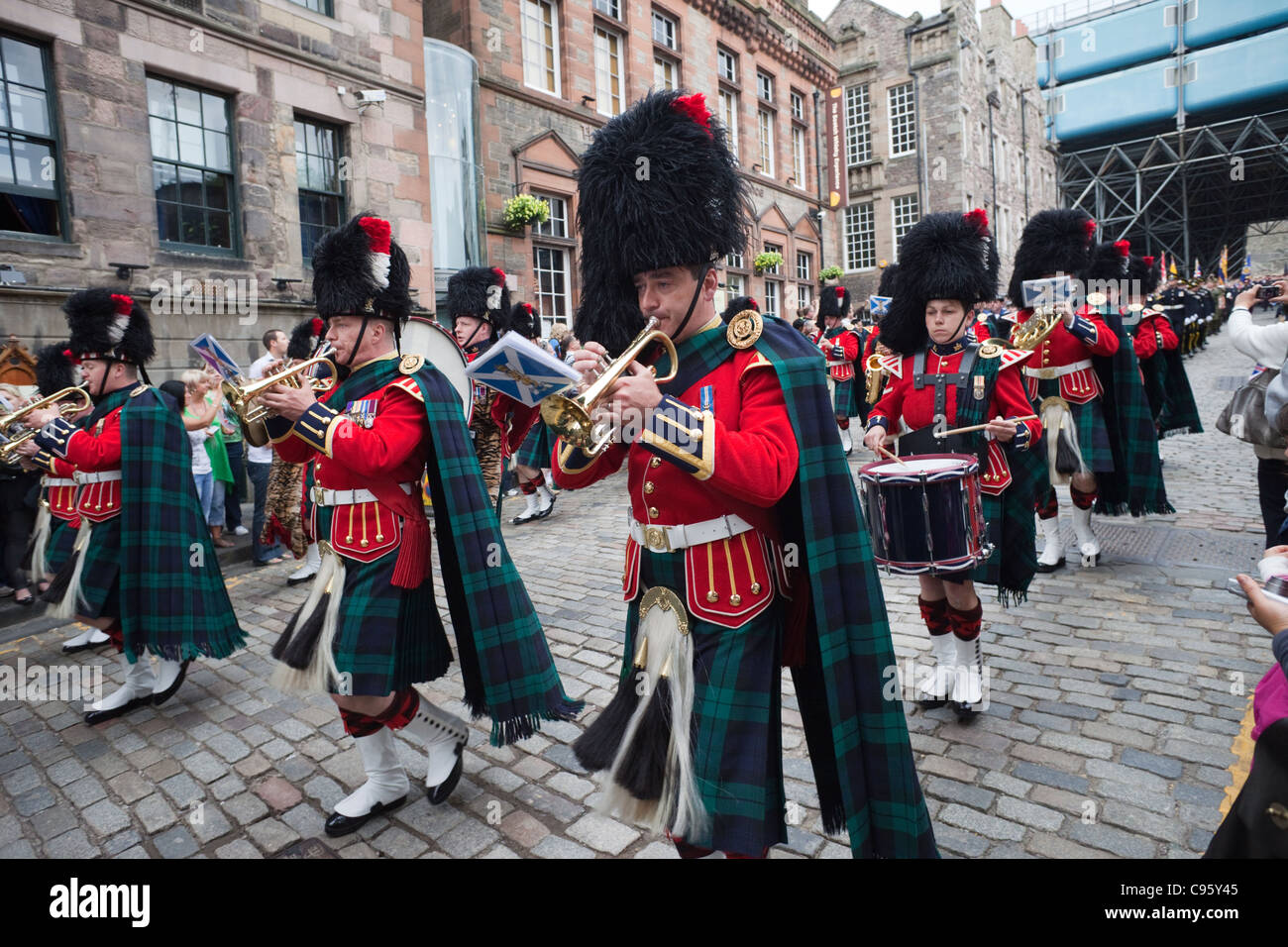 Scotland, Edinburgh, The Royal Mile, Military Parade Stock Photo