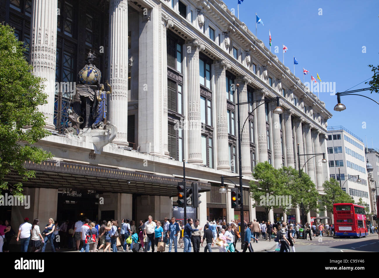 England, London, Oxford Street, Selfridges Department Store Stock Photo