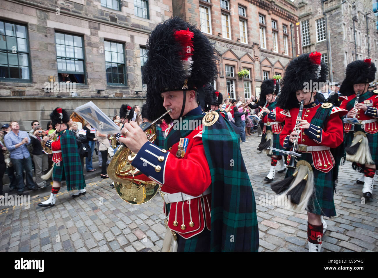 Scotland, Edinburgh, The Royal Mile, Military Parade Stock Photo