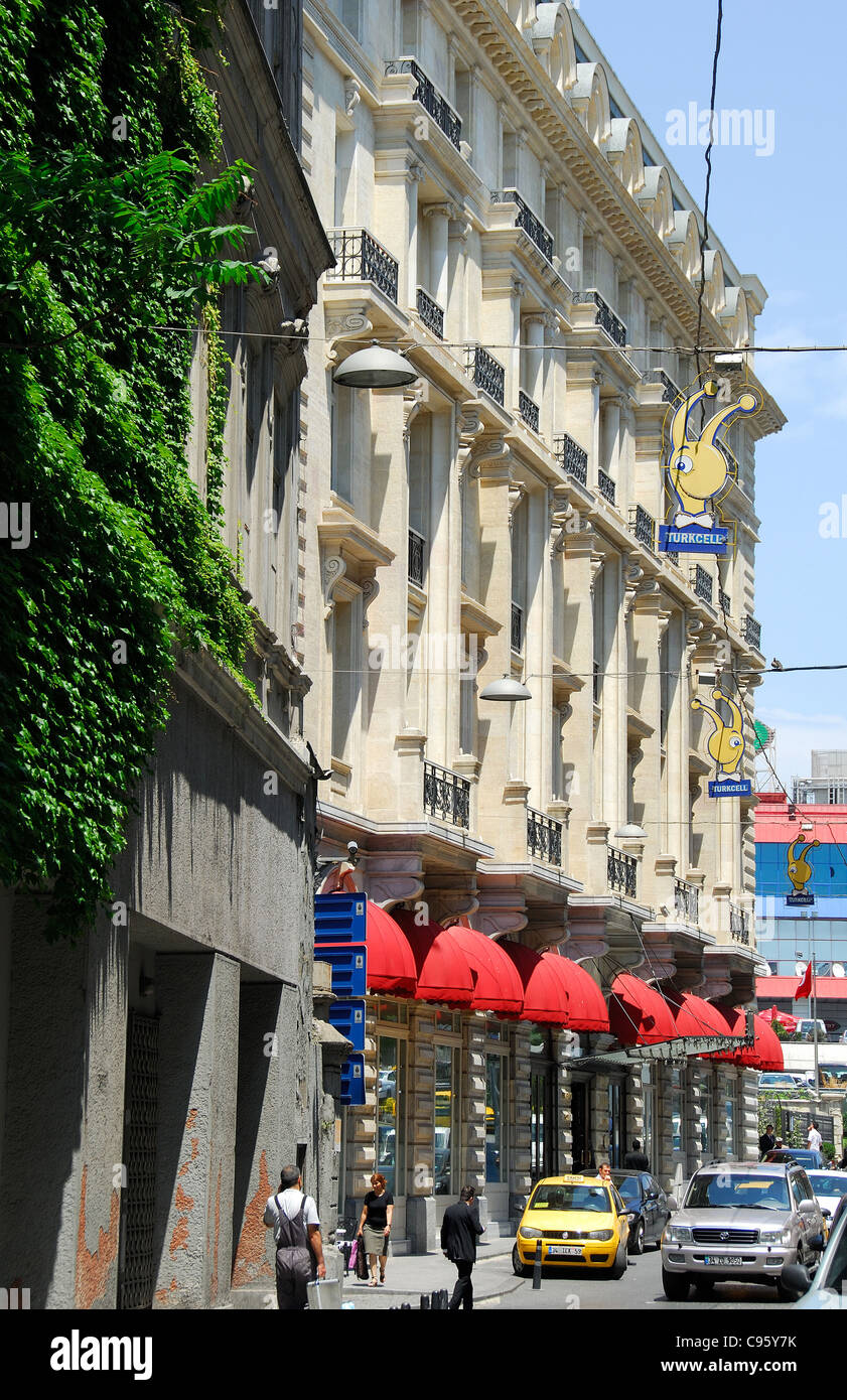 ISTANBUL, TURKEY. The exterior of the Pera Palas Hotel on Mesrutiyet Caddesi in Beyoglu district. 2011. Stock Photo