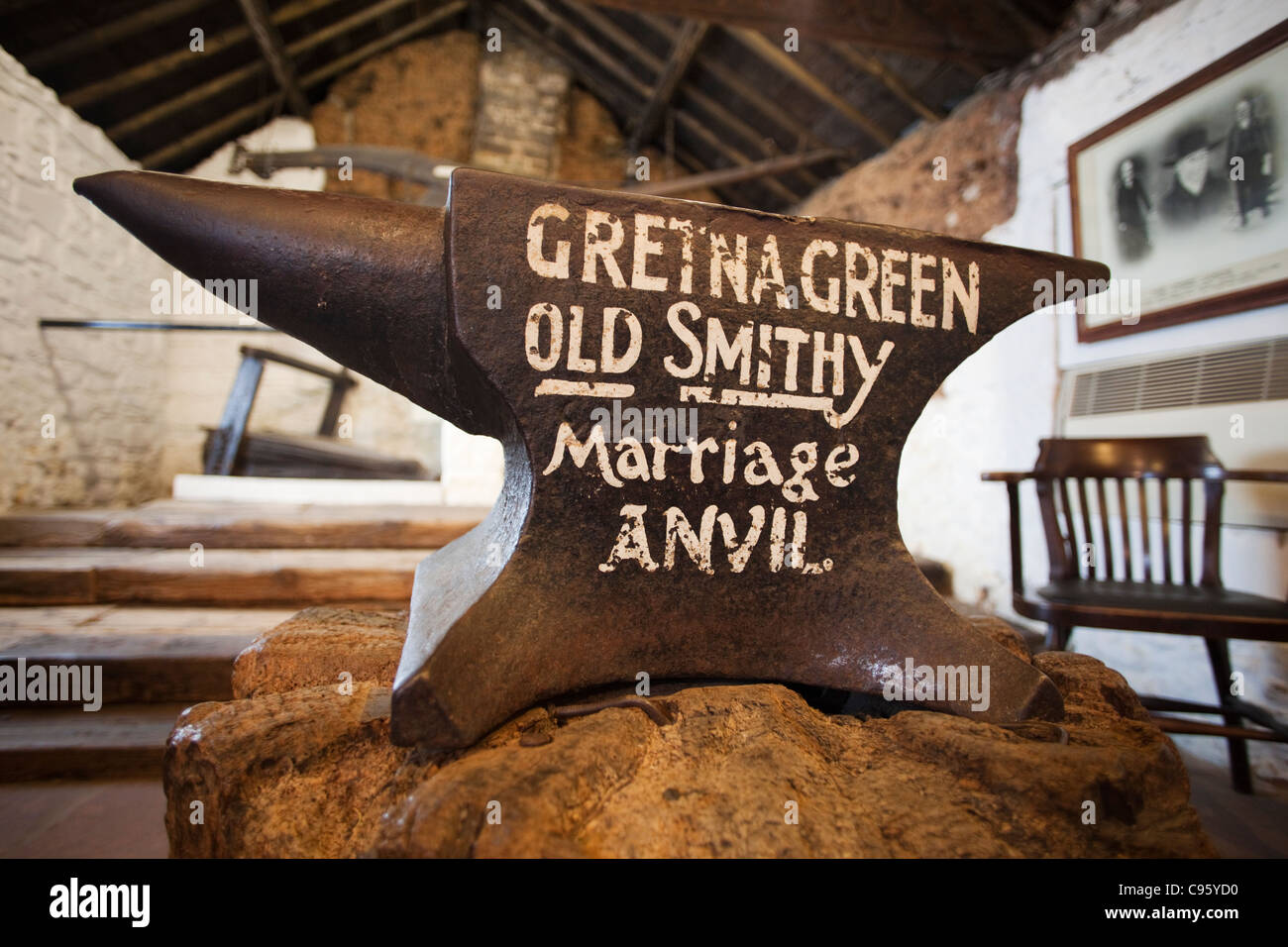 Scotland, Gretna Green, Marriage Anvil in the Old Blacksmith's Shop
