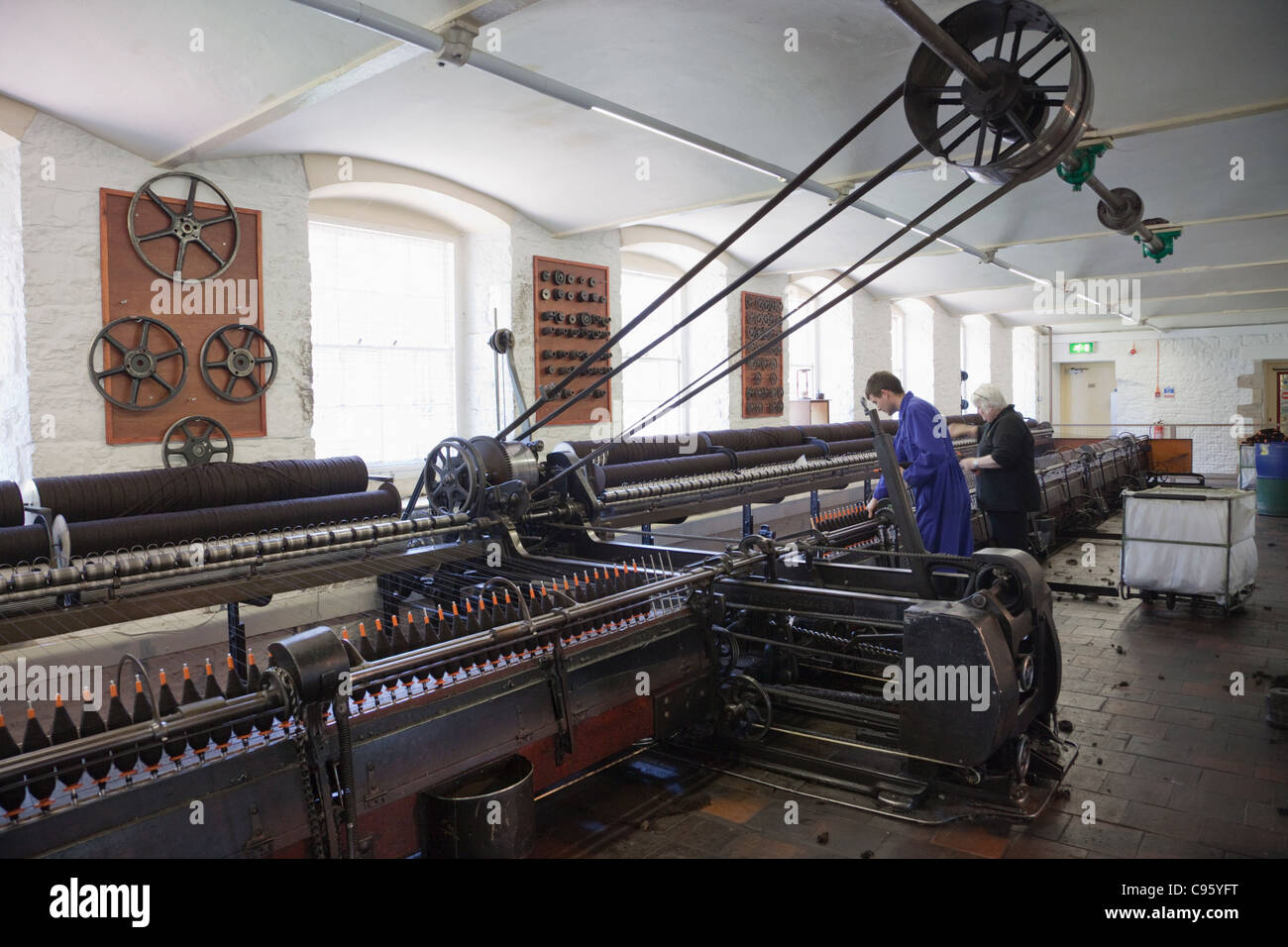 Scotland, New Lanark, Spinning Mule Machine Stock Photo Alamy