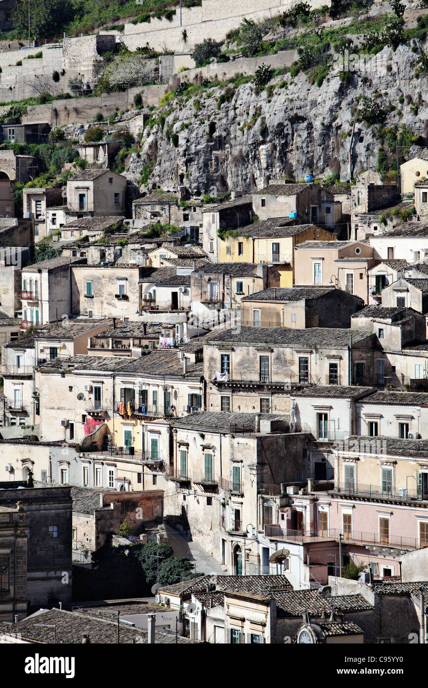 Town of Modica in Sicily, Italy. Stock Photo