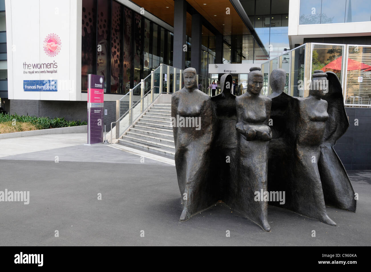 A statue of women at the Royal Women's Hospital in Melbourne, State of Victoria, Australia Stock Photo
