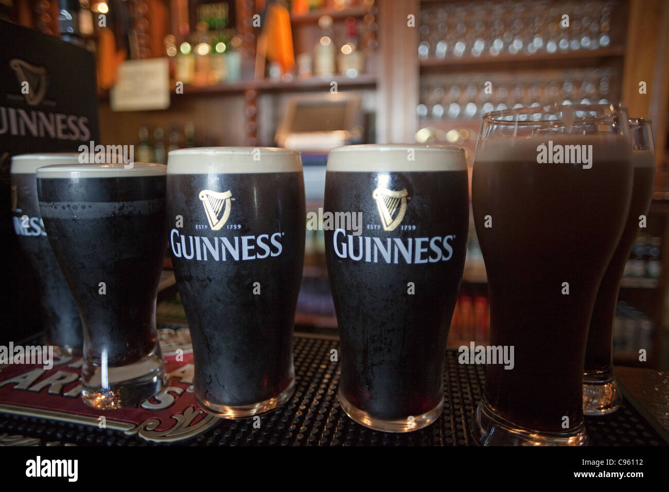 Republic of Ireland, Pints of Guinness Stock Photo