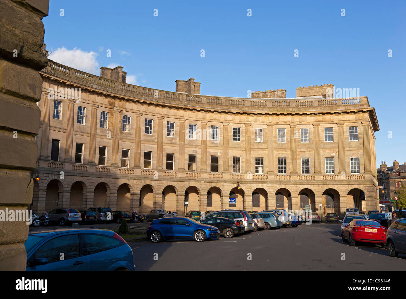 A segment of the Crescent in Buxton. Stock Photo
